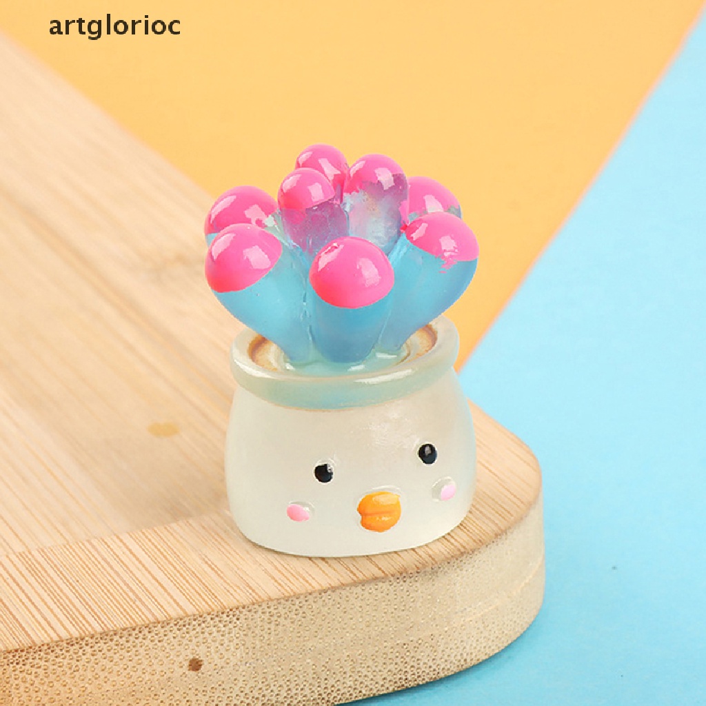 1 Mô Hình Chậu Cây Dạ Quang mini Bằng Nhựa resin Để Bàn Trang Trí