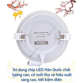 Đèn LED Panel Tròn đổi màu PT05 9W/110 Rạng Đông (Viền Vàng/ Viền Bạc)