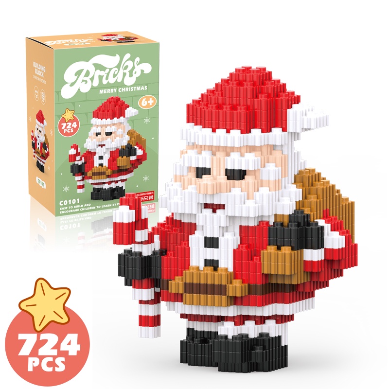 Đồ Chơi Lắp Ráp Mô Hình Ông Già Noel / Người Tuyết / Cây Thông / Nai Sừng