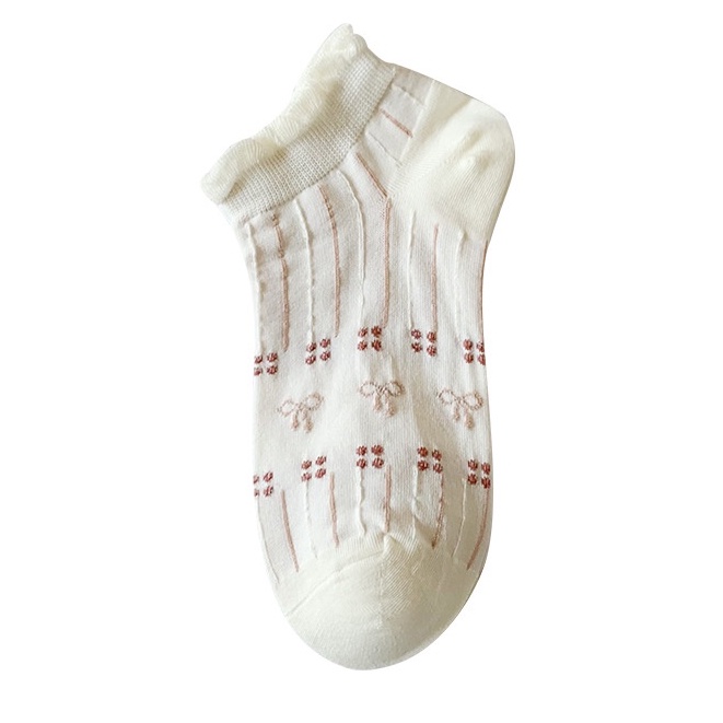 Tất cotton FHYLmàu trắng mỏng màu trơn đa dạng kiểu dáng đáng yêu thoải mái mùa hè phong cách Lolita