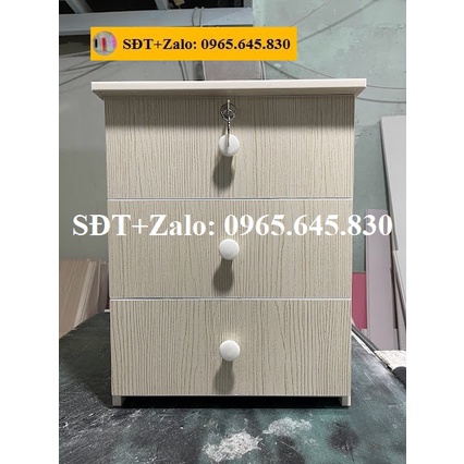 Tủ, Kệ Đầu Giường Nhựa Đài Loan Cao 53cm Ngang 42cm Sâu 32cm Màu Gỗ Sồi 913