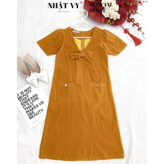 Đầm suông midi cổ nơ Nhật Vy BOUTIQUE - D1854