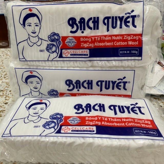 Bông y tế Bạch Tuyết cắt sẵn ZigZag