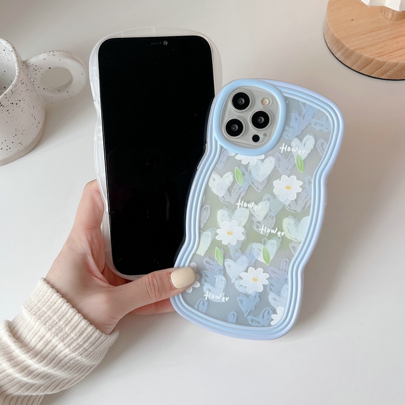 Clear Flower Casing Redmi Note 12 4G 5G 11S 10S 11 10 Pro 9 8 12C A1 10C 10A 9C 9S 9A 6A 5A POCO X4 X5 M3 X3 Pro NFC Cute Waves Edge Love Floral Round Full Lens Protection Soft Phone Back Case Cover BW 35