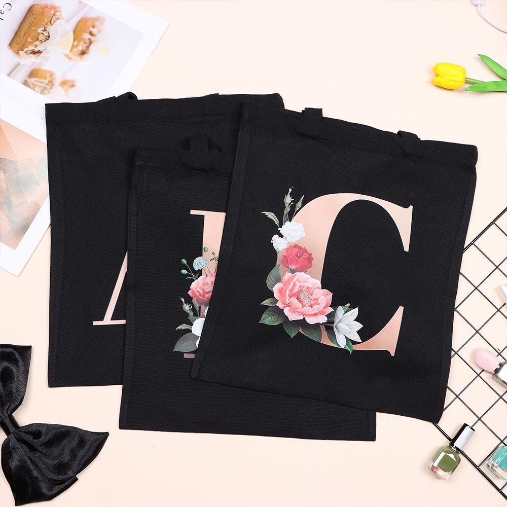 MIHAN1 Túi Xách Mua Sắm Bằng Vải Canvas In Họa Tiết Sang Trọng