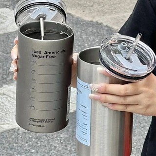 Bình đựng nước giữ nhiệt inox có ống hút dung tích 600ml