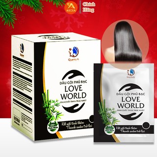 Dầu gội phủ bạc nhuộm tóc bạc nhuộm tóc đen nhuộm tóc trắng thành tóc màu đen nâu bền màu dầu gội phủ bạc love world