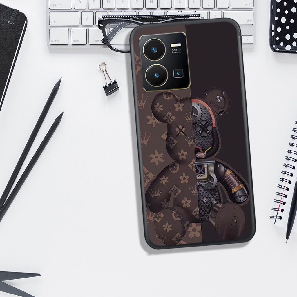 Ốp Lưng VIVO Y35 4G, In Hình Gấu BE@AR BR@iCK, Màu Sắc Bắt Mắt