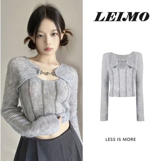 Set áo khoác ghi lê + áo len cộc tay cổ bẻ thời trang nữ