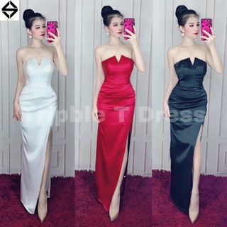 ĐẦM CÚP NGỰC DÂY ĐÁ PHA LÊ TÔN DÁNG ( ảnh thật )