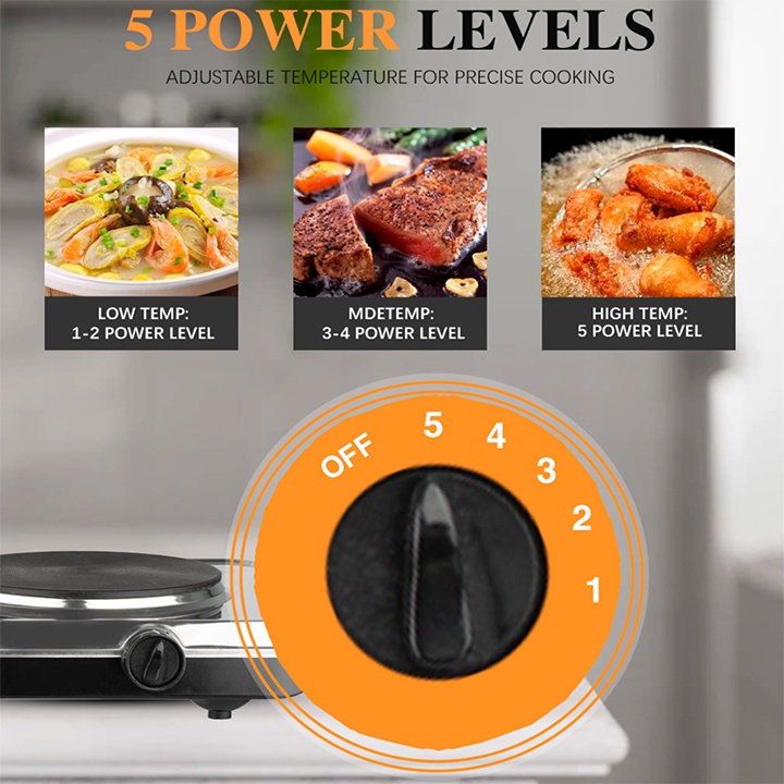 Bếp điện mini Sokany 2 mâm nhiệt, Công suất 2000W, Không kén nồi