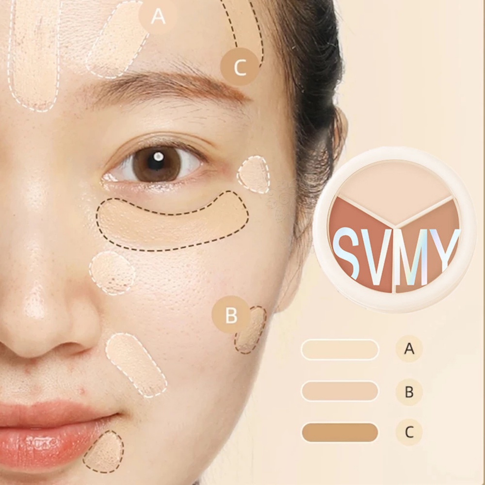 Bảng Kem Che Khuyết Điểm 3 Màu Sắc Che Phủ Mụn Và Quầng Thâm Hiệu Quả