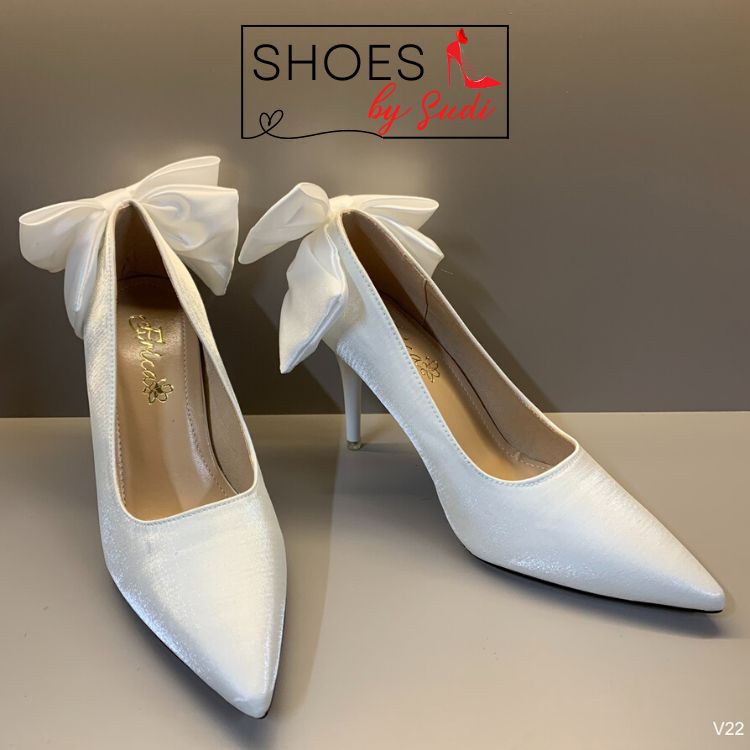 Giày cưới cô dâu cao gót 9p đính nơ hậu SUDI SHOES-V22-BEA sang chảnh hot trend mùa cưới