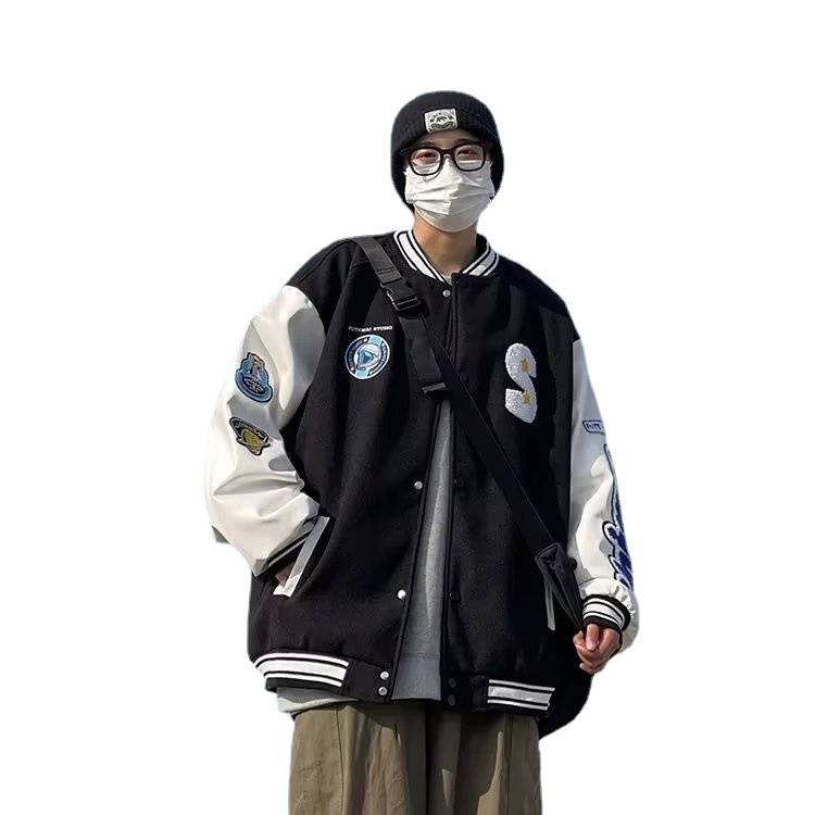 Áo Khoác Nam In Chữ Phong Cách hip hop Đường Phố Hàn Quốc Cỡ Lớn S-3XL