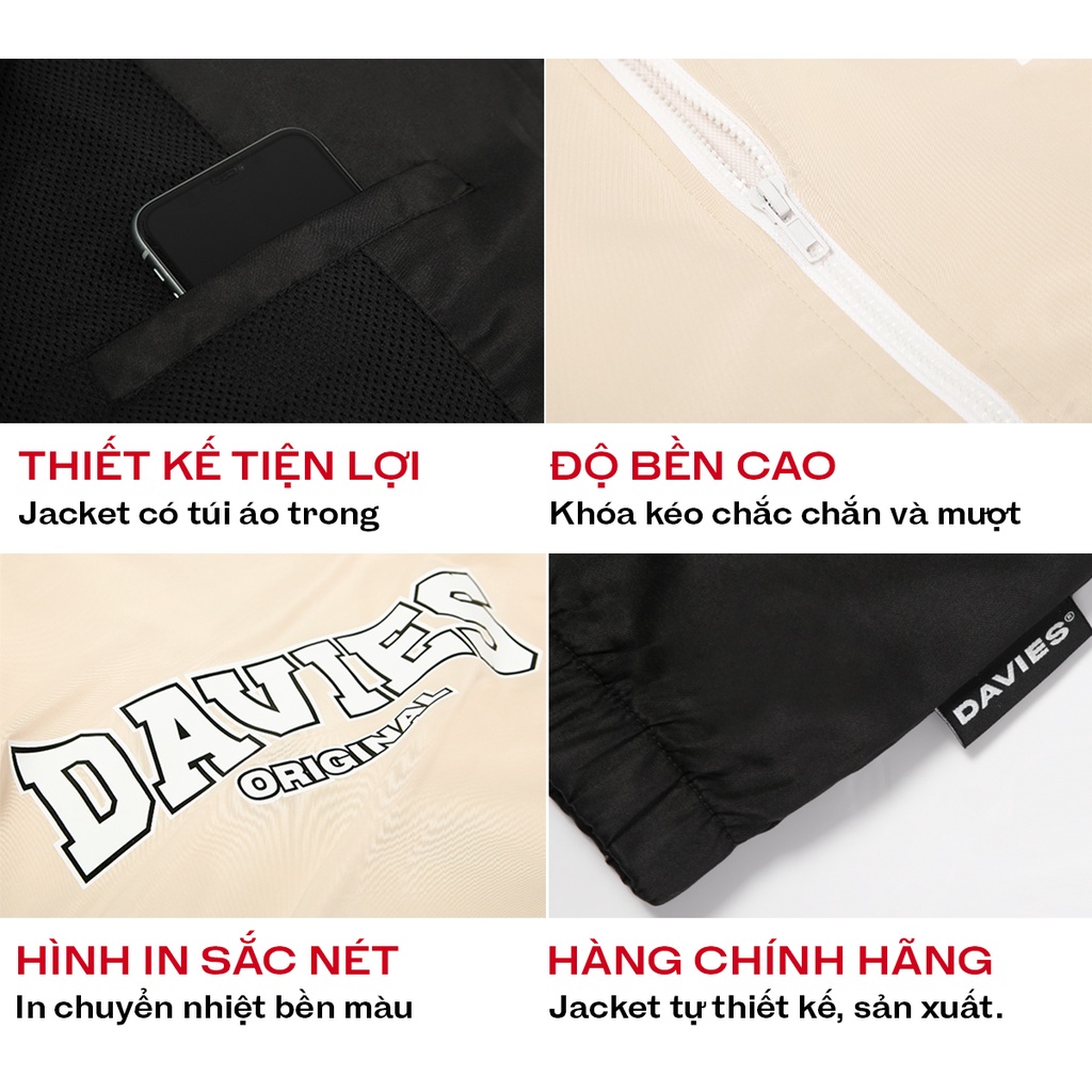 Áo khoác nam nữ dù form rộng đẹp local brand DAVIES JS Jacket |D30-AK2