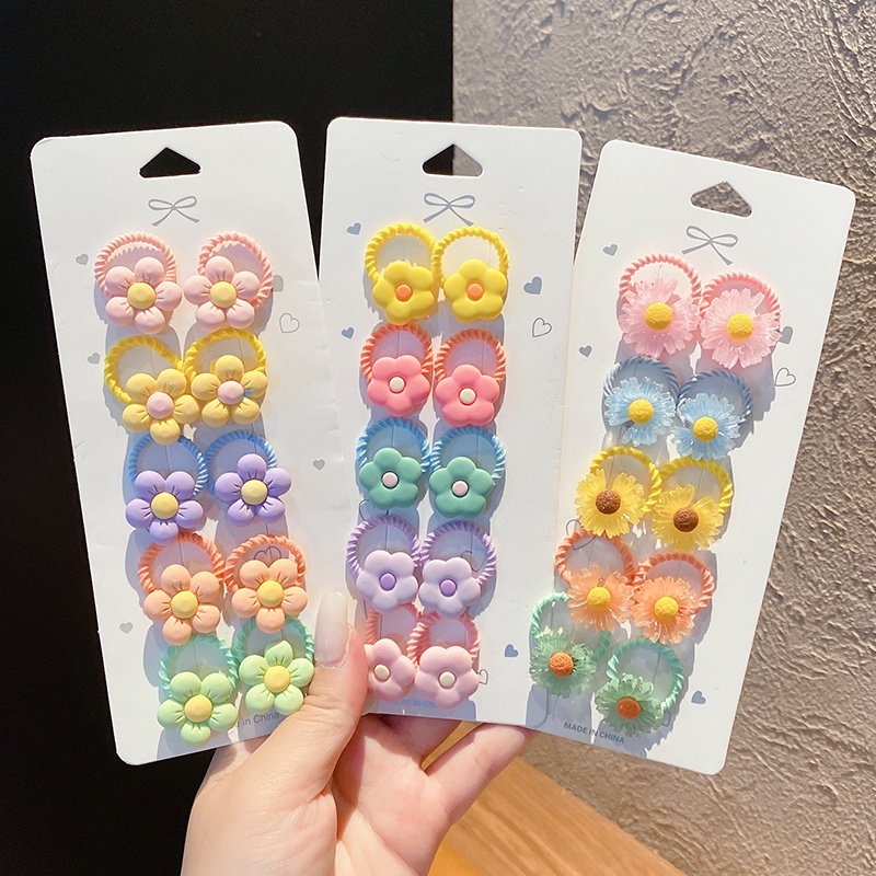 Set 10 / 20 Dây Buộc Tóc Cao Su Không Đau Dễ Thương Cho Bé