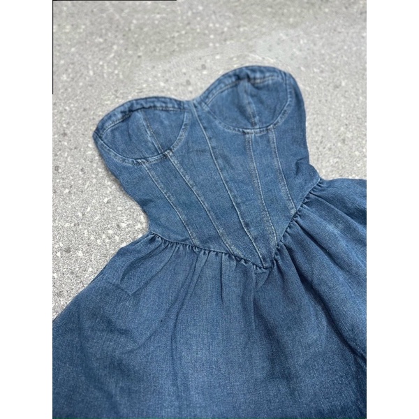 Áo Jean Cúp Ngực Lưng Nhún Trendy A248