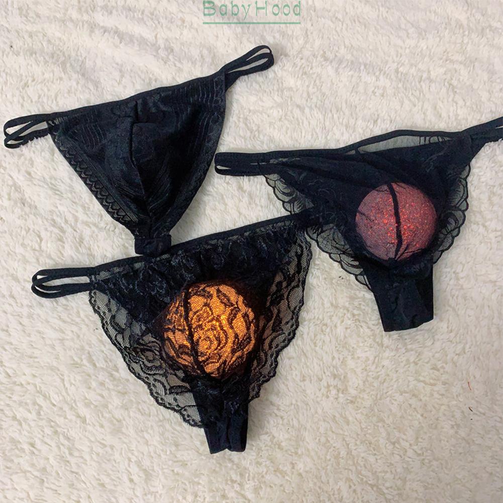 Men Sissy Sheer Lace Panties Pouch Briefs G-string Thongs Underwear Underpants#BBHOOD