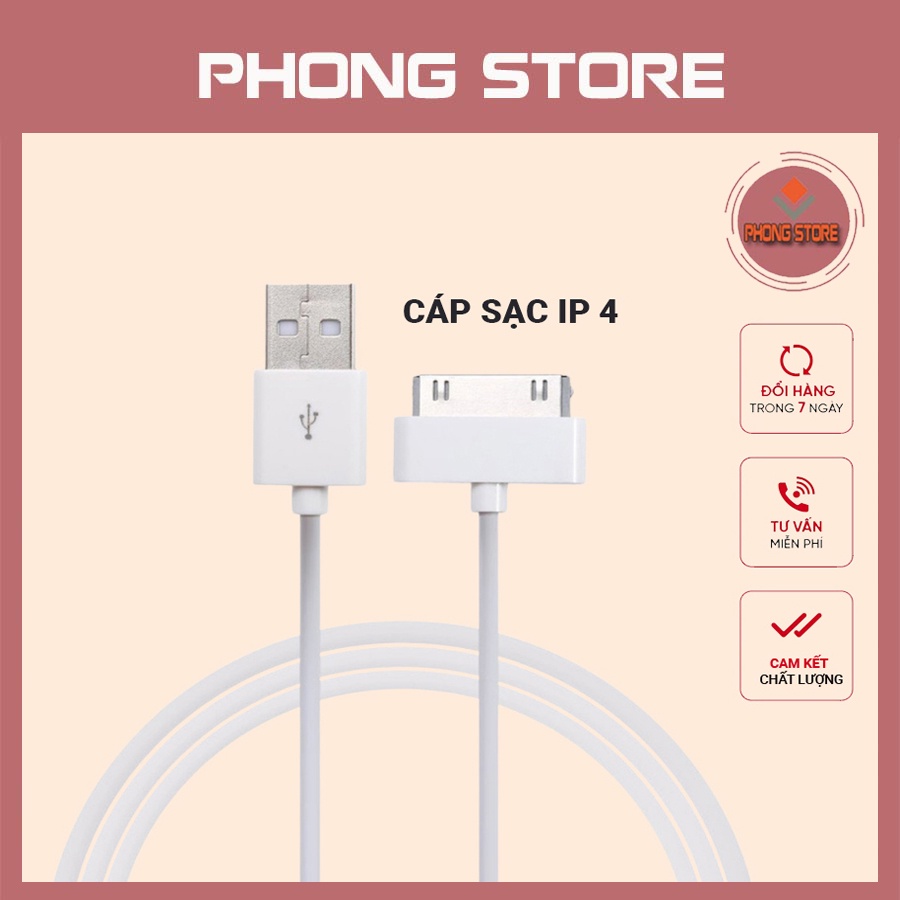 Cáp sạc chân to dùng cho iP 4/4s, Máy tính bảng đời đầu