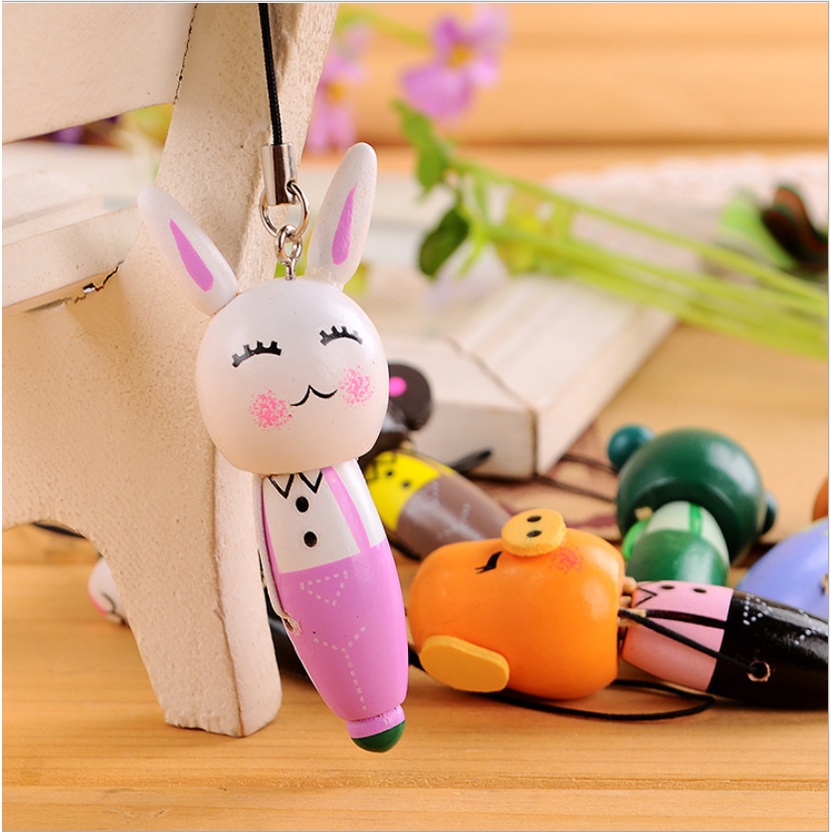 [SALE]Bút Bi Móc Khóa Vỏ gỗ Hình Động Vật đáng yêu_ Quà tặng cho bé