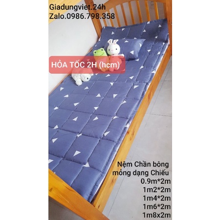 Đệm Topper mỏng Loại 1 đẹp_ chiếu nệm đa năng (đủ size,ảnh thật)