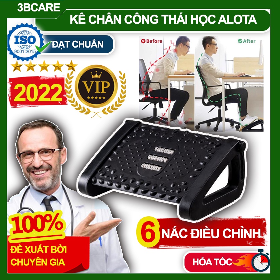 Ghế kê chân văn phòng G10 Alota kết hợp hạt massage to và nhỏ tặng hiệu quả massage gấp 2 lần-Shop 3B Care