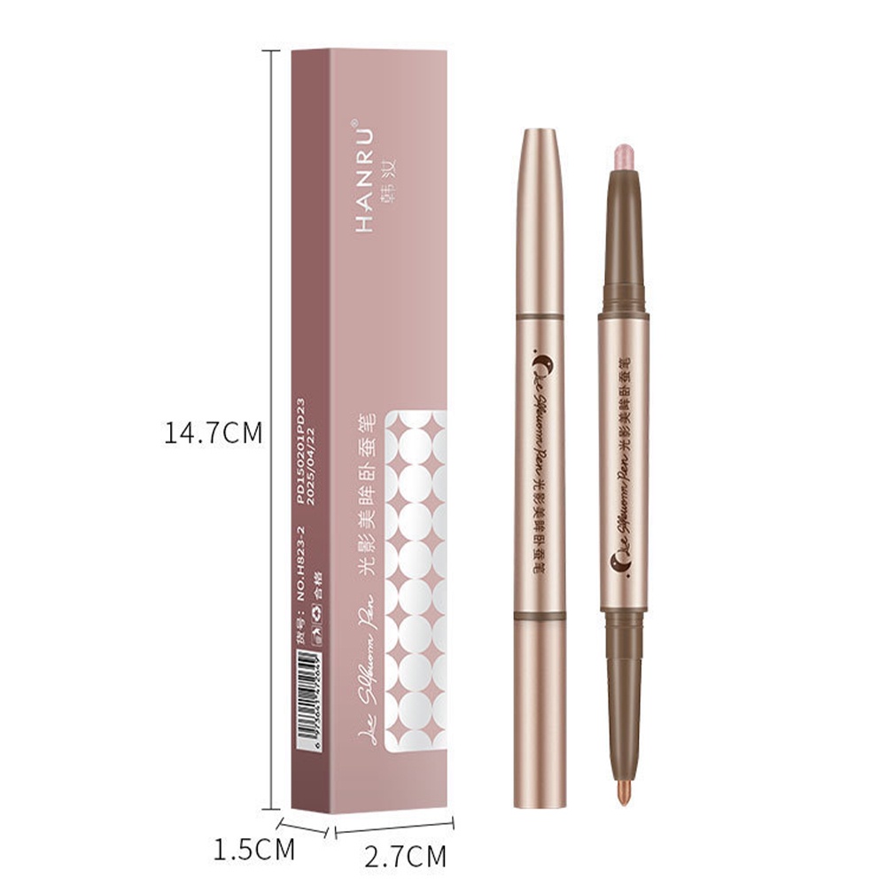 1 Bút Kẻ Mắt Hai Đầu Màu Ngọc Trai Lụa Tơ Tằm Ánh Vàng Sâm Panh Dành Cho Trang Điểm