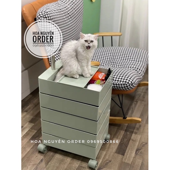 🌿🌿 Tủ đựng đồ xoay 360 độ thiết kế sáng tạo kèm bánh xe