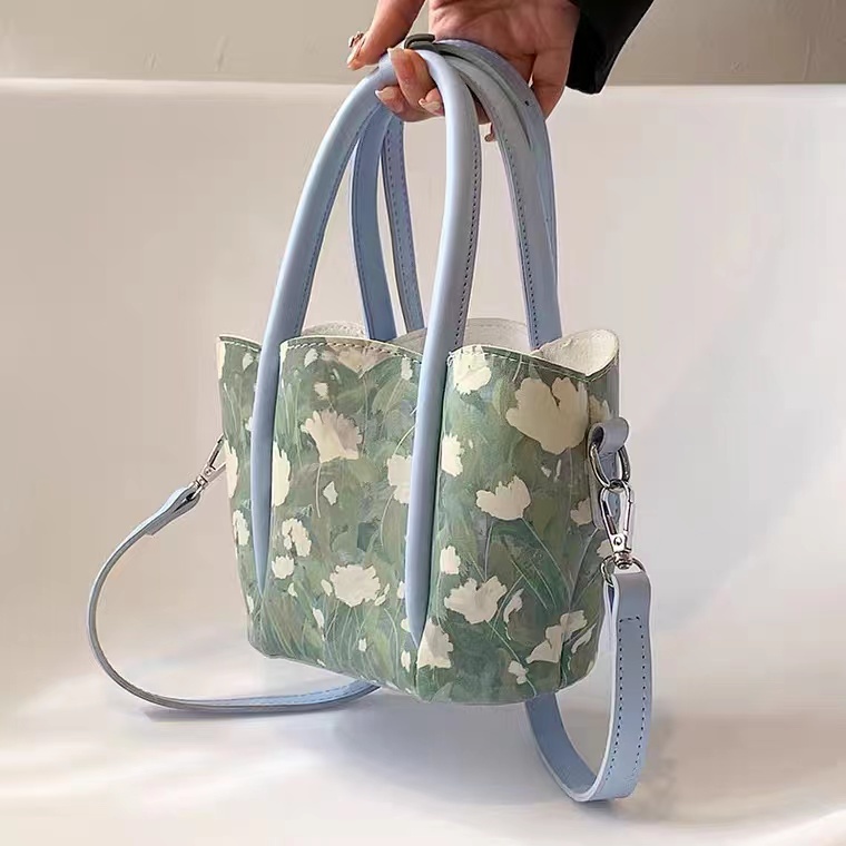 Mischa Túi Đeo Chéo Vai Bằng Da PU Họa Tiết Cánh Hoa Thời Trang Kiểu Pháp Dễ Phối Đồ