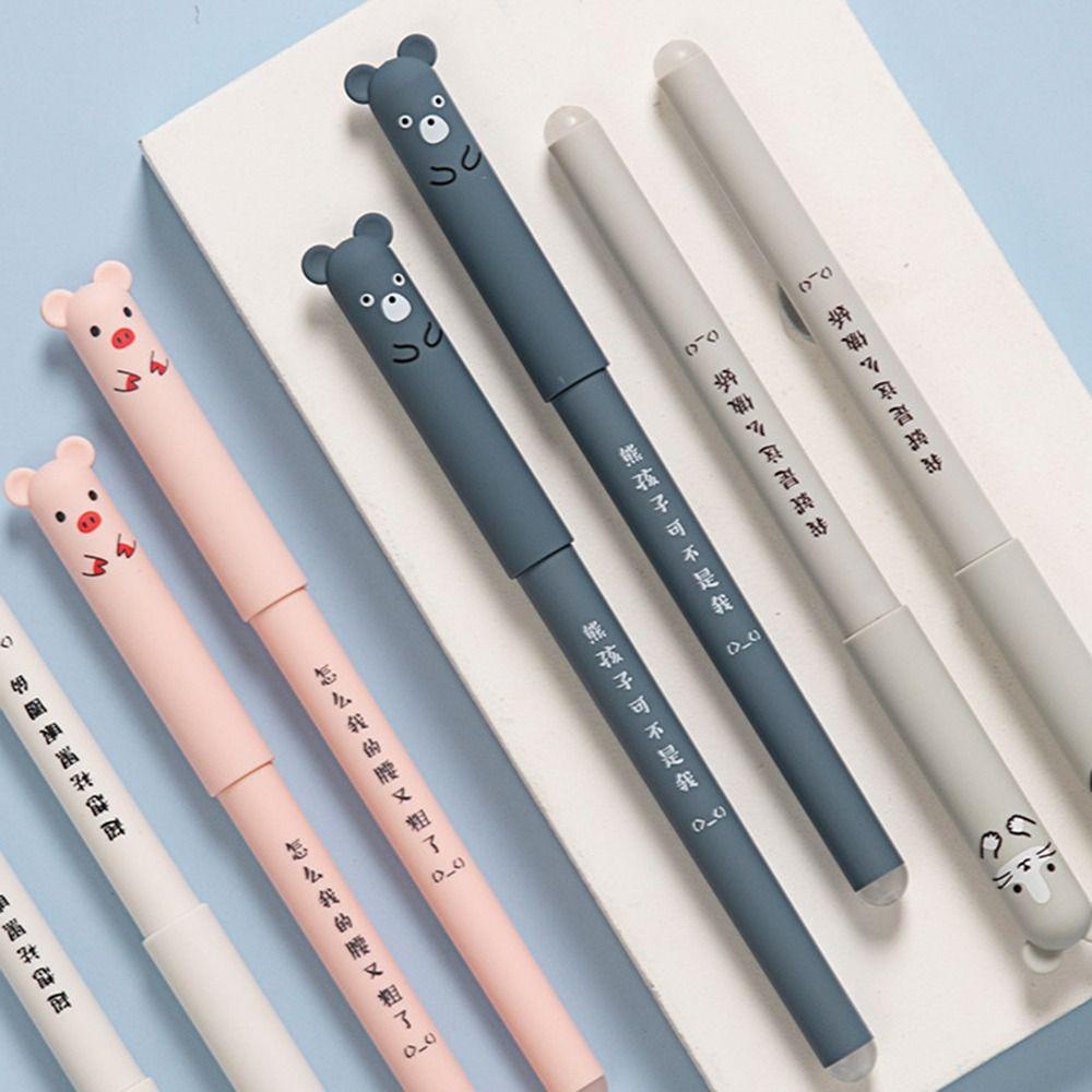 Bút Bi Mực Đen Ngòi 0.35mm Hình Động Vật Dễ Thương