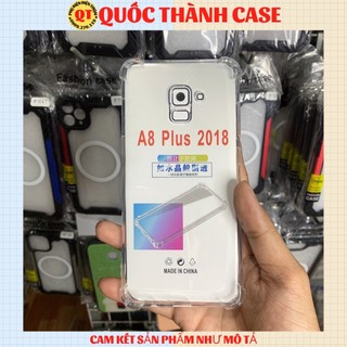 Ốp Lưng Samsung A8 Plus 2018 Dẻo Trong Suốt Chống Sốc Có Gù Bảo Vệ 4 Gốc-Quốc Thành Case