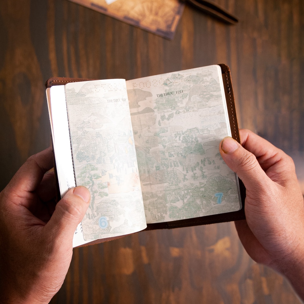 Bao Da Hộ Chiếu, Passport Cover Da Thật, Sáp Dày, Khắc Tên Theo Yêu Cầu