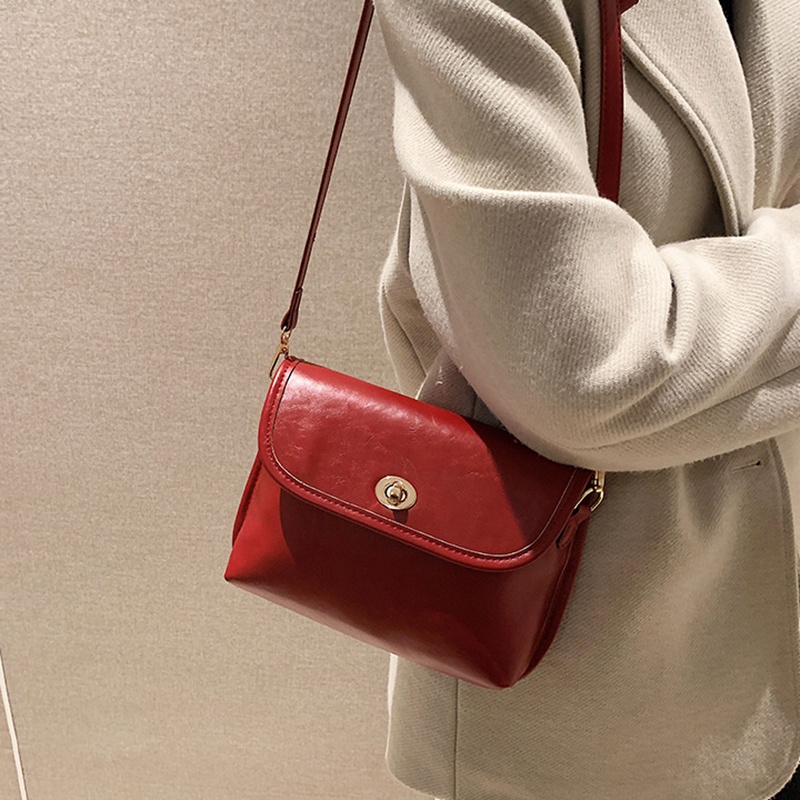 Túi Đeo Chéo Hình Vuông Nhỏ Màu Nâu Phong Cách retro Đơn Giản Cho Nữ