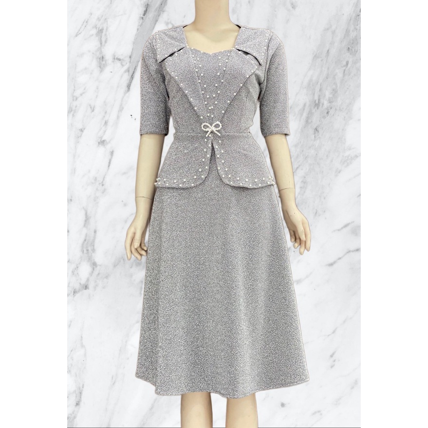 Đầm Kim Tuyến đính hạt châu  trung niên cho mẹ dự tiệc size 50-65kg