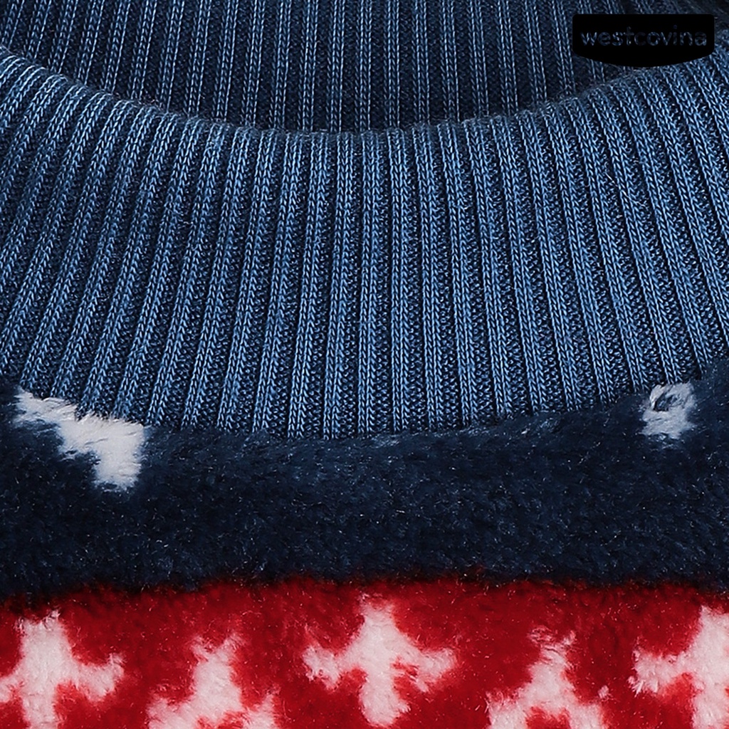 [COD]♘Áo Sweater Mùa Đông Bằng Polyester Chống Mòn In Họa Tiết Hoa Tuyết Tuần Lộc Sáng Tạo Cho Thú Cưng