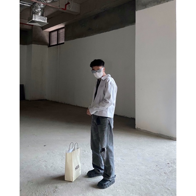 Áo khoác Kaki jacket dáng boxy 4 màu đỏ kem xám đen