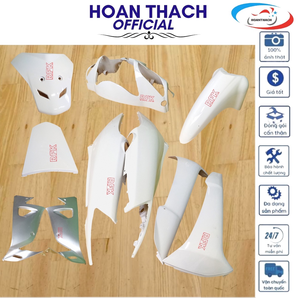 Dàn áo Xe máy Wave RS Màu trắng đùm nhựa đài loan, HOANTHACH SP006846( Cánh trong bạc )