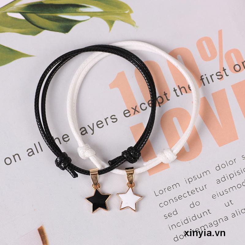 Vòng Tay Da Hai Lớp Gắn Ngôi Sao Năm Cánh Có Thể Điều Chỉnh Unisex