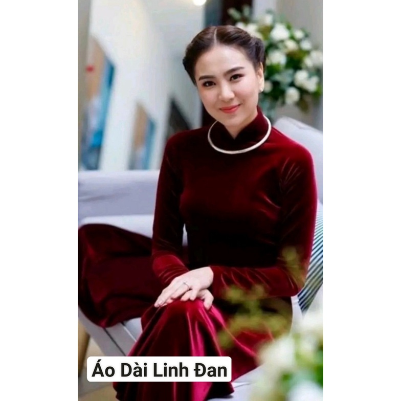 Áo dài nhung trơn - Áo Dài Linh Đan