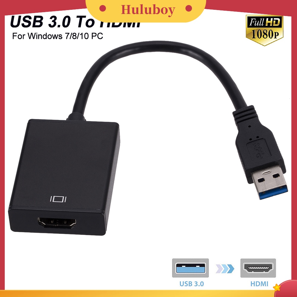 Huluboy| HLBY♠USB 3.0 to 1080P HDMI Audio Video Converter Cable Adapter for Windows 7/8/10