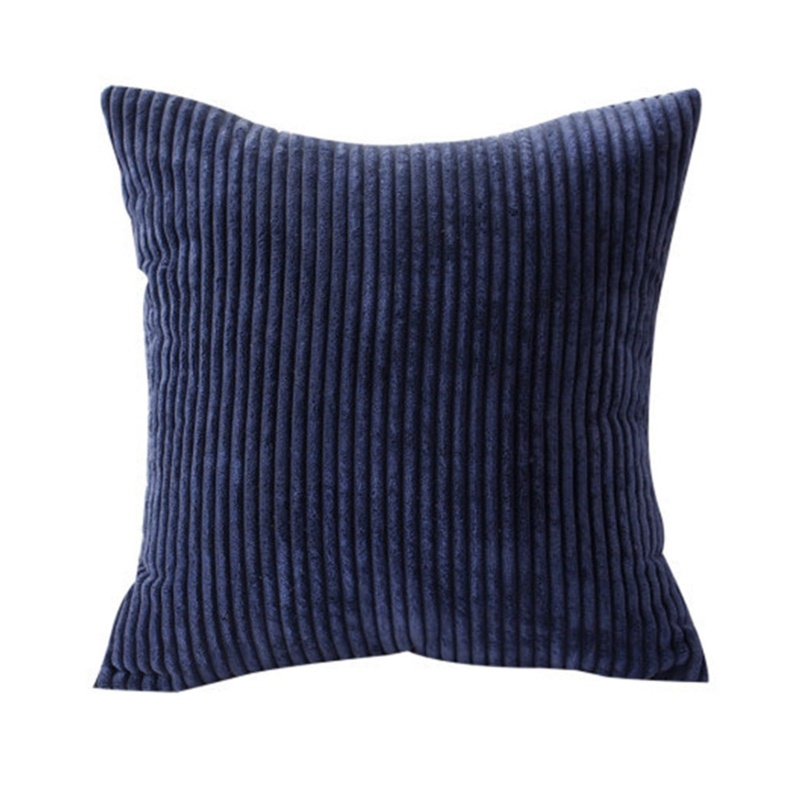 Vỏ Gối Hình Vuông 45x45cm Bằng Nhung Kẻ Trang Trí Nhà Cửa