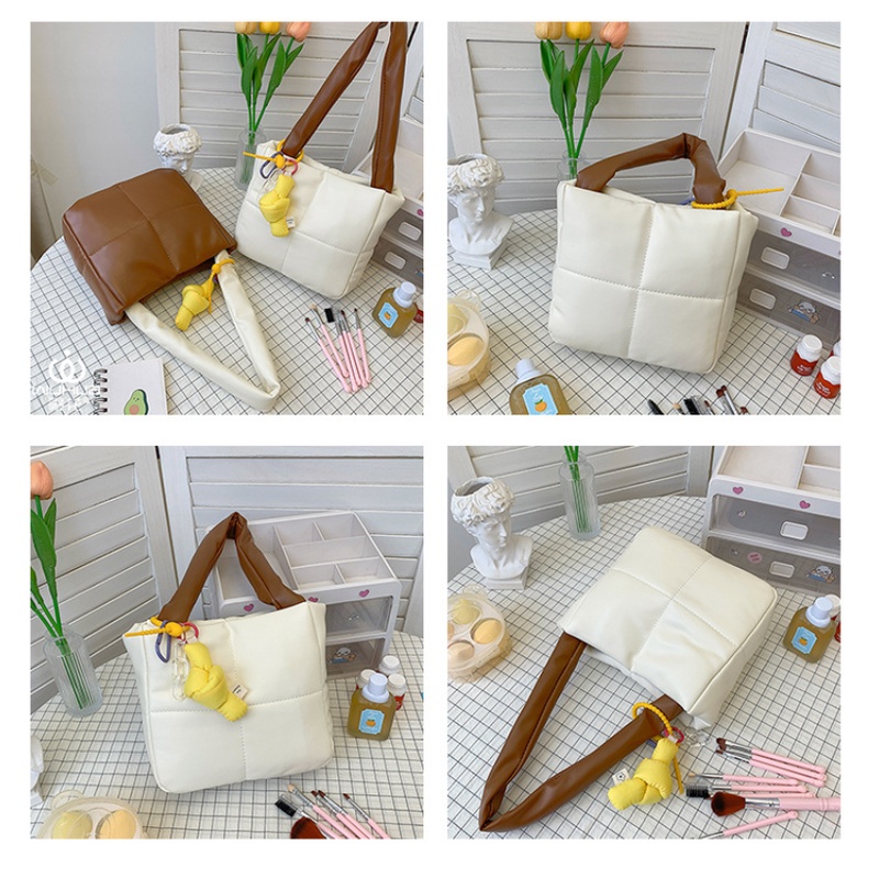 Túi Đựng Mỹ Phẩm Da PU Hình Vuông Có Đệm Lót Cánh Tay Tiện Dụng Mang Theo Du Lịch