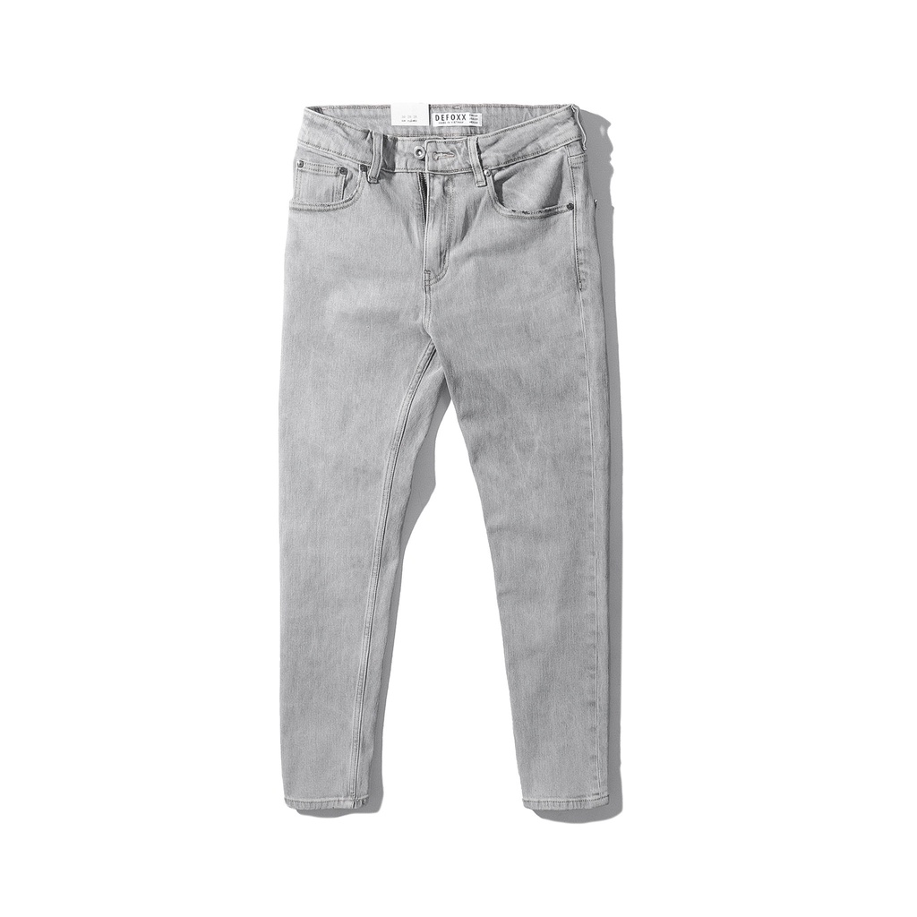 Quần jean nam, quần bò nam cao cấp slimfit DEFOXX xám wash 221109