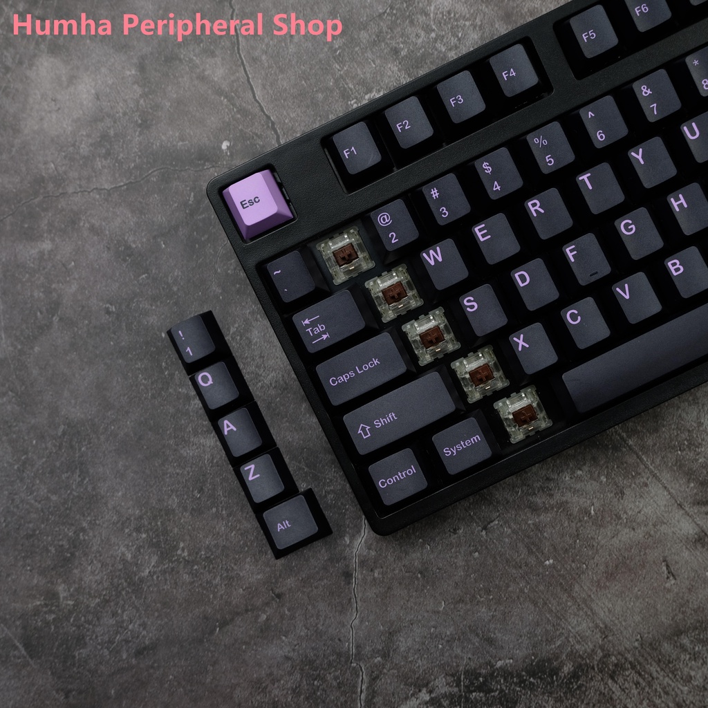Bàn Phím Cơ Humha Lilac 140 Phím Màu Đen Chất Liệu PBT