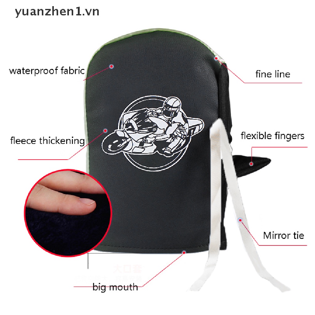 ZHEN 1pair Waterproof Motorcycle Motor Handlebar Snowmobile Winter Gloves Unisex VN