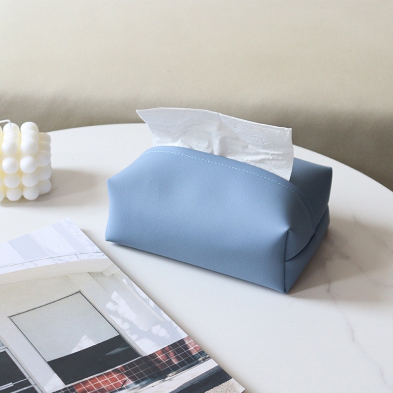 Hộp Đựng Khăn Giấy Bằng Da Phong Cách Bắc Âu Giá Đỡ