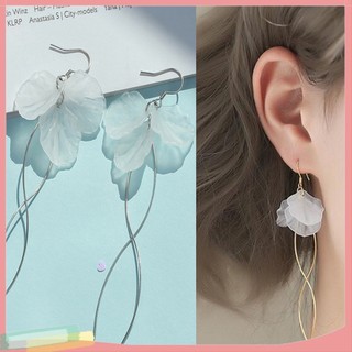 Khuyên tai dáng dài hình cánh hoa phong cách thanh lịch cho phái nữ