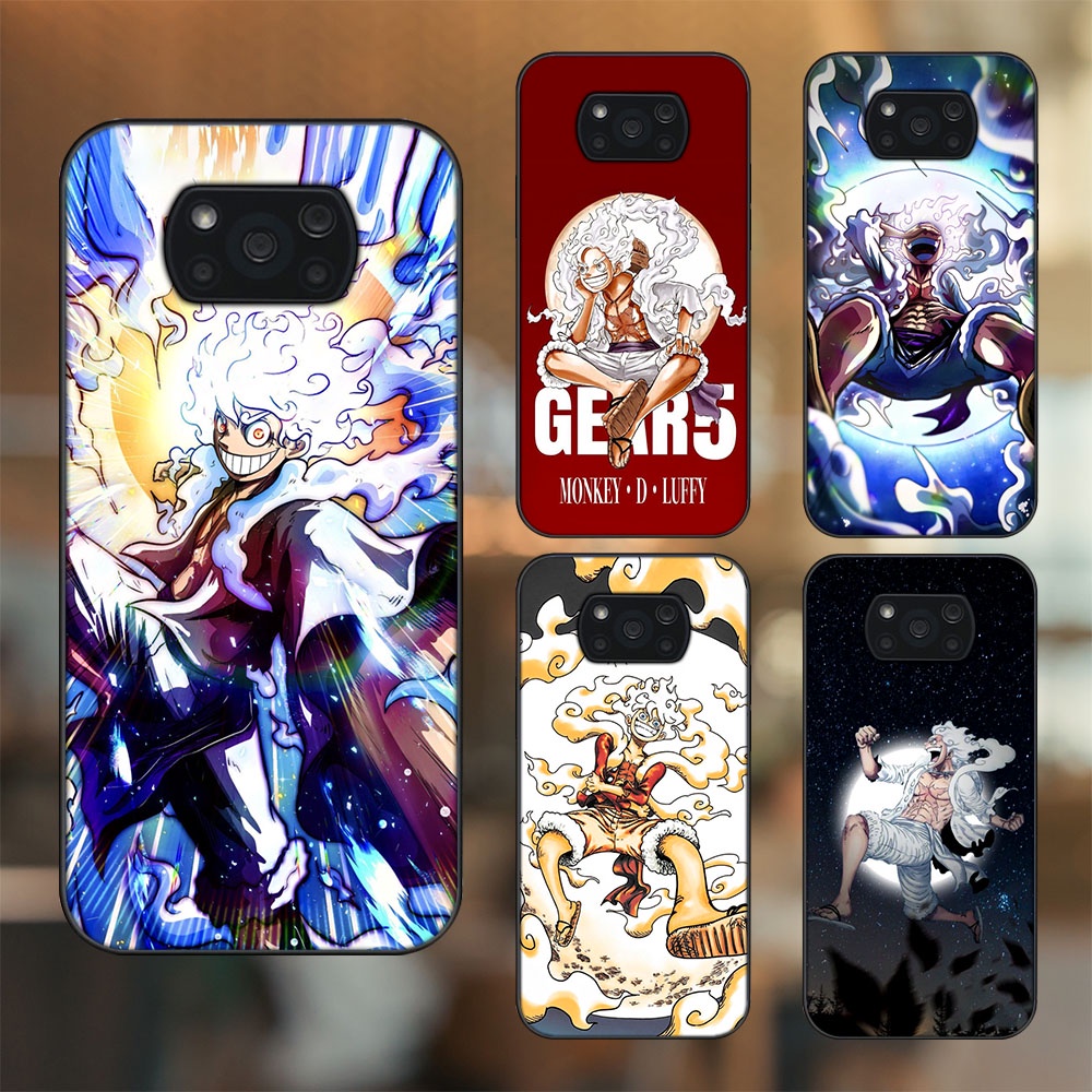 Ốp lưng Xiaomi Poco X3, Poco X3 Pro, Poco X3 NFC viền đen in hình Luffy Gear 5 Nika One Piece Đảo Hải Tặc