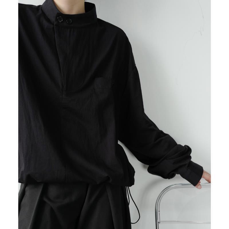 Influencer Áo Sơ Mi Trắng Dài Tay Dáng Rộng Đơn Giản Cao Cấp Thiết Kế bf Ruffian Cho Nam Và Nữ