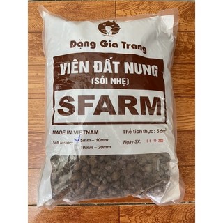 Túi 5 lít viên đất nung Sfarm trồng lan, sen đas hoa hồng, cây cảnh, rau